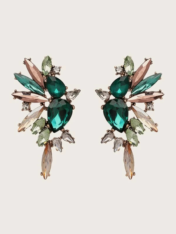 Rhinestone Decor Earrings qws1
