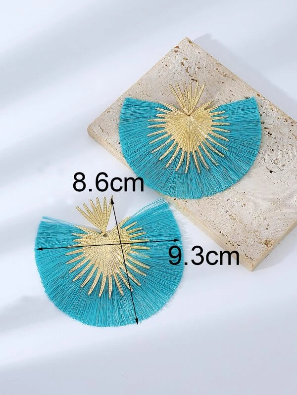 Tassel Drop Earrings bh76 in BLUE / YELLOW / GREEN / BLACK / ORANGE