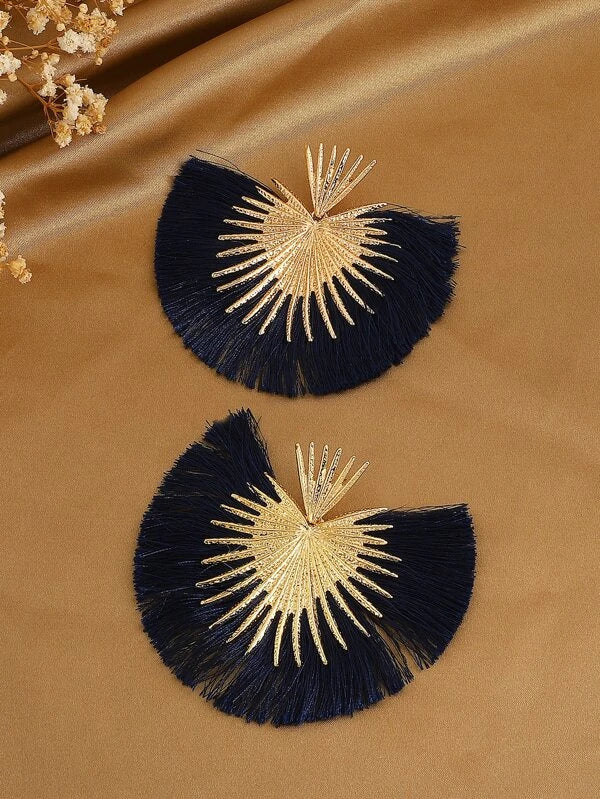 Tassel Drop Earrings bh76 in BLUE / YELLOW / GREEN / BLACK / ORANGE