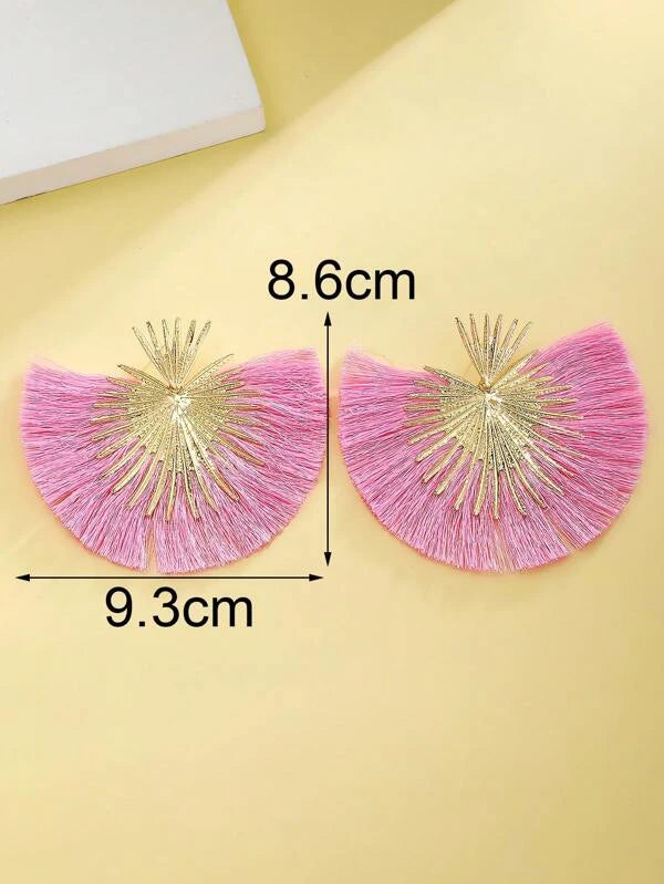 Tassel Drop Earrings bh76 in BLUE / YELLOW / GREEN / BLACK / ORANGE