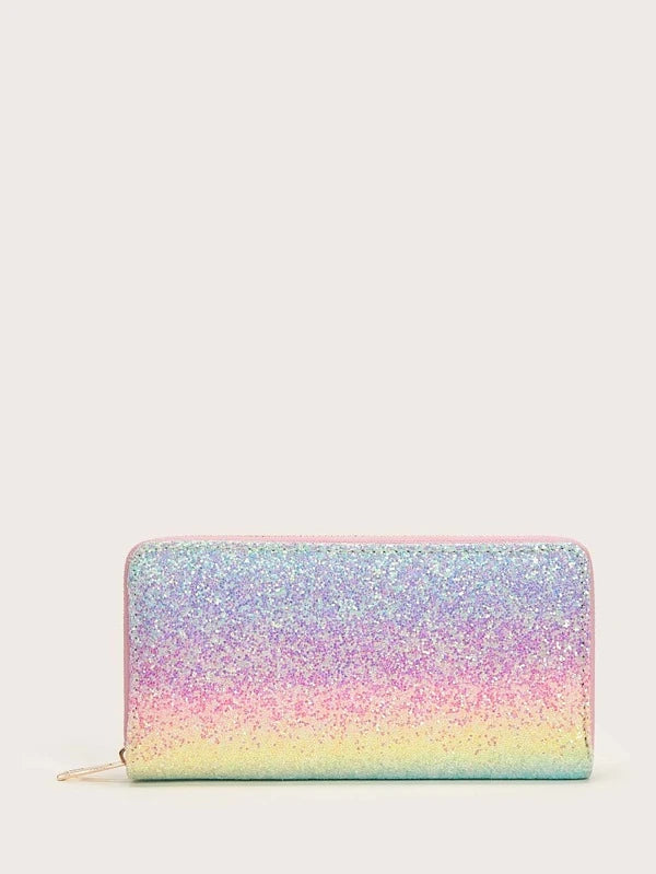 Glitter Ombre Zip Around Purse