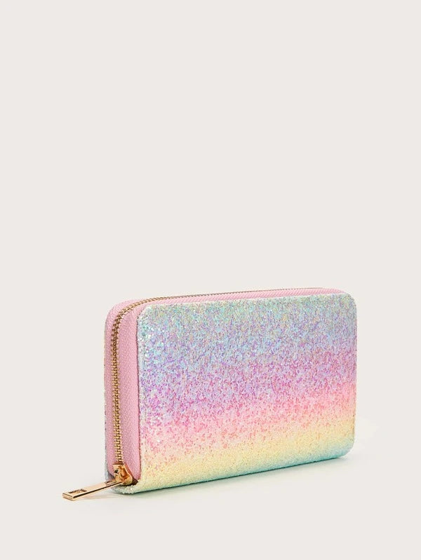 Glitter Ombre Zip Around Purse