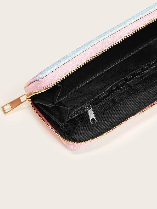 Glitter Ombre Zip Around Purse