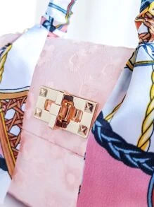 Mini Twilly Scarf Decor Floral Embroidered Chain Bag