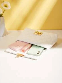 Quilted Twist Lock Flap Chain Bag