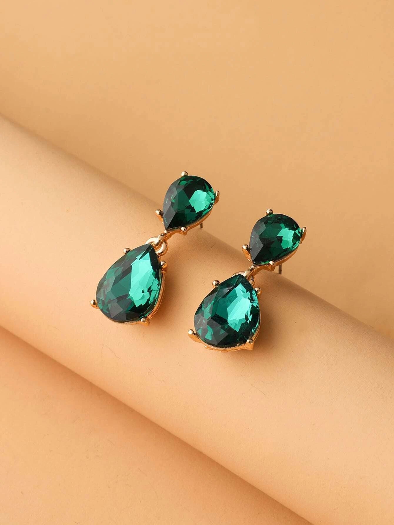 Water-drop Gemstone Drop Earrings