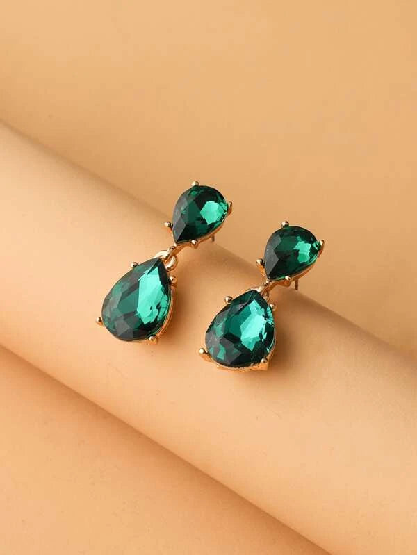 Water-drop Gemstone Drop Earrings