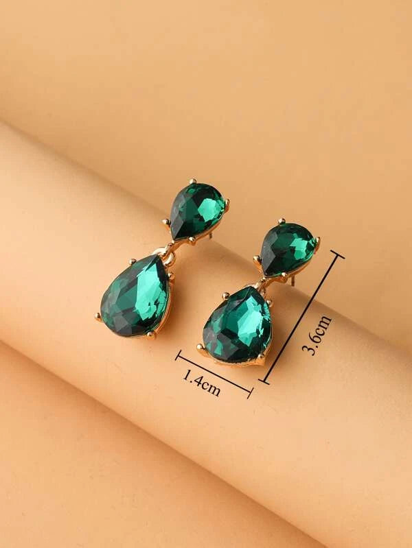 Water-drop Gemstone Drop Earrings