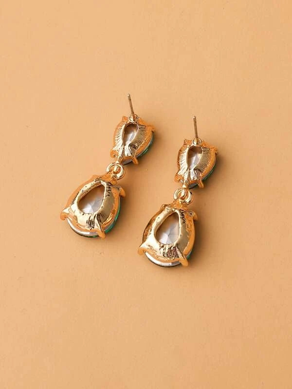 Water-drop Gemstone Drop Earrings