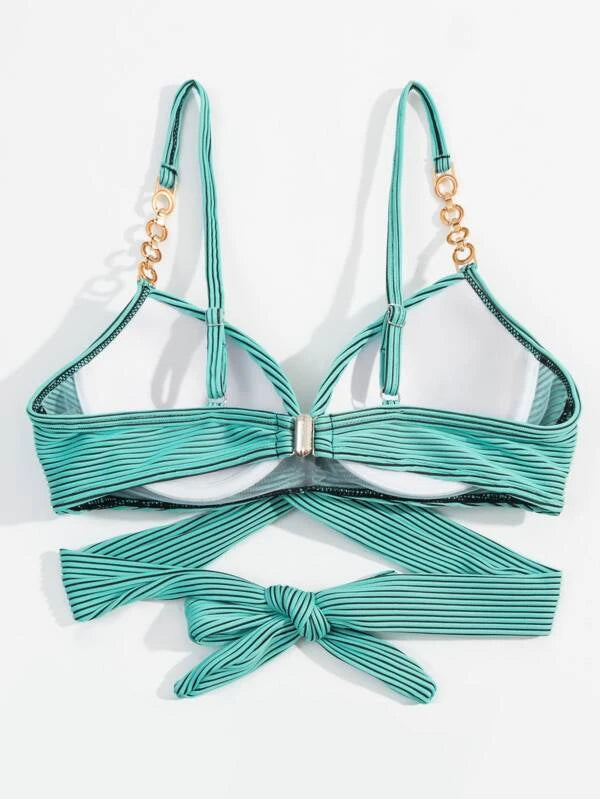 Bordás felhúzható Push Up bikinifelső
