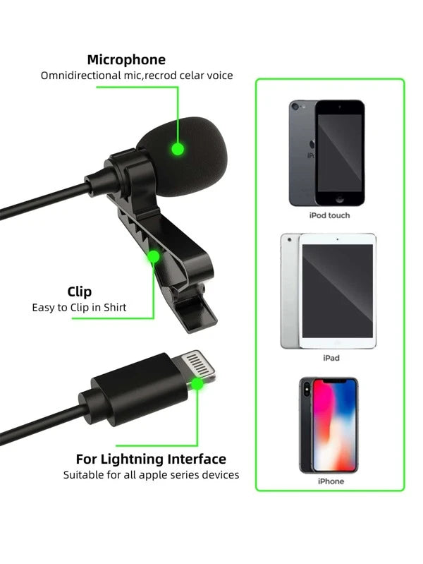 Lavalier mikrofon kompatibilis iPhone készülékkel