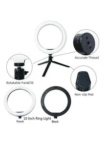 10 Inch Ring Fill Light With Phone Holder & Tripod