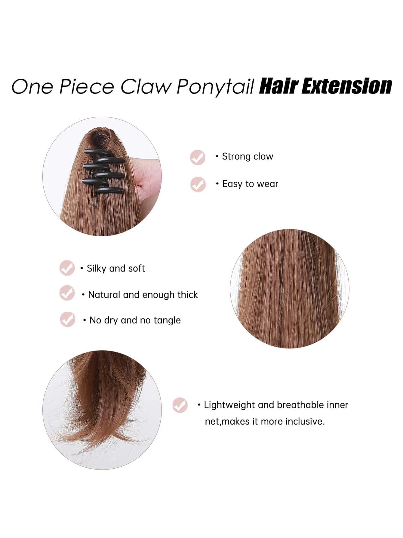 Long Straight Ponytail Synthetic Hair Extension