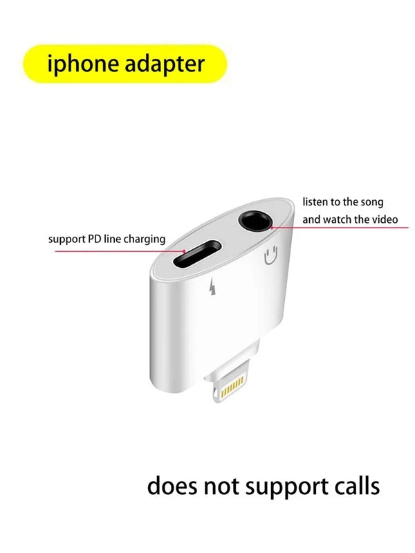 Lightning To Audio & Lightning Charger Cable Adapter