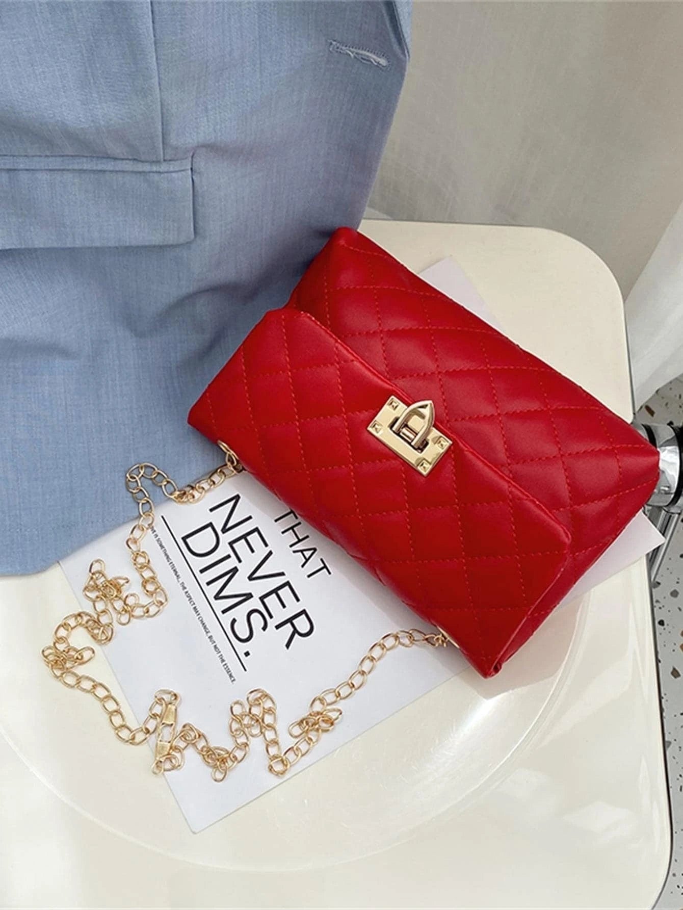 Mini Quilted Flap Chain Square Bag
