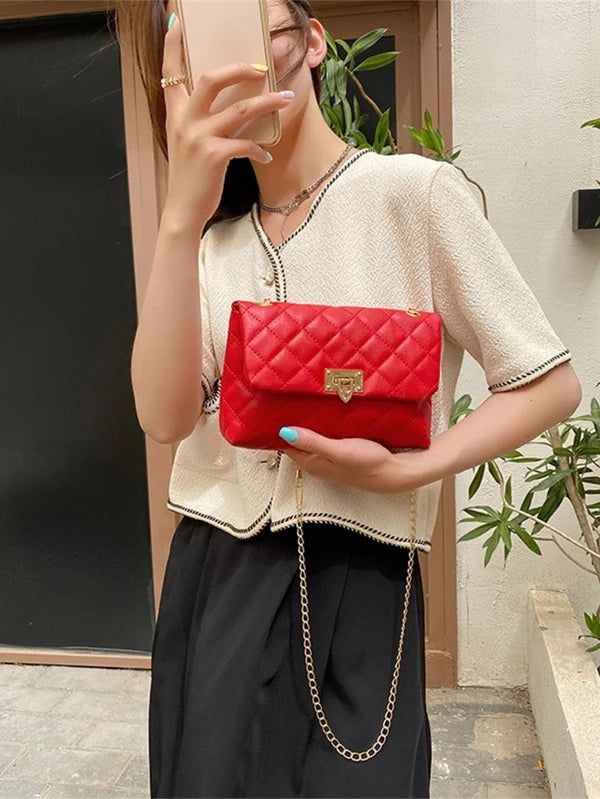 Mini Quilted Flap Chain Square Bag