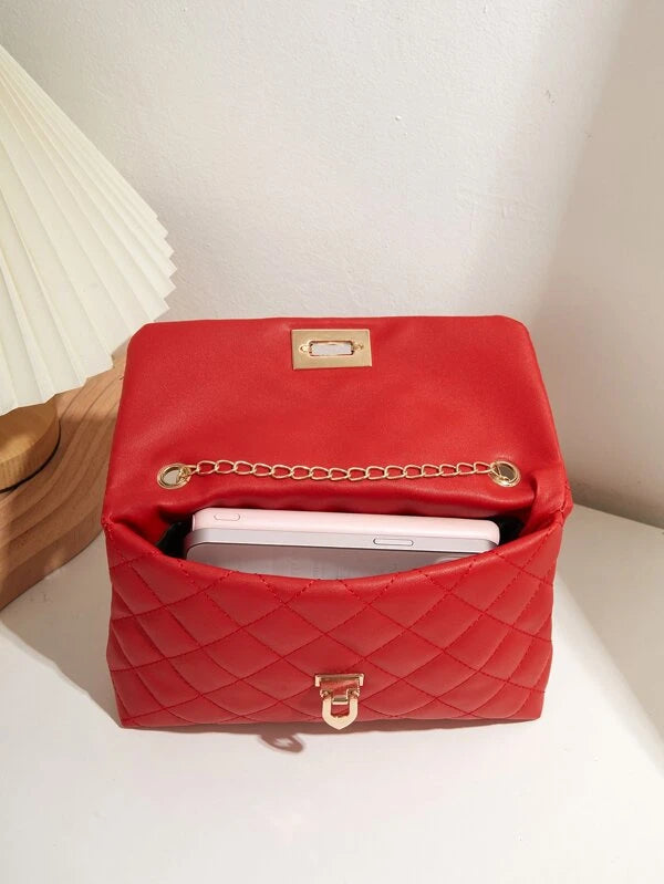 Mini Quilted Flap Chain Square Bag