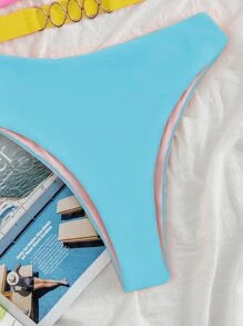 Colorblock Ring Linked Cut-out Waist One Piece Swimsuit