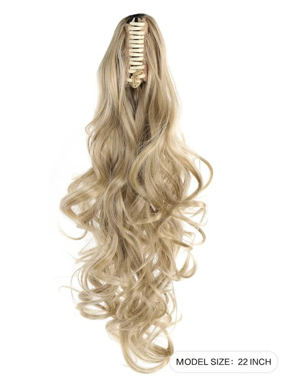 Long Body Wave Ponytail Synthetic Hair Extension With Claw