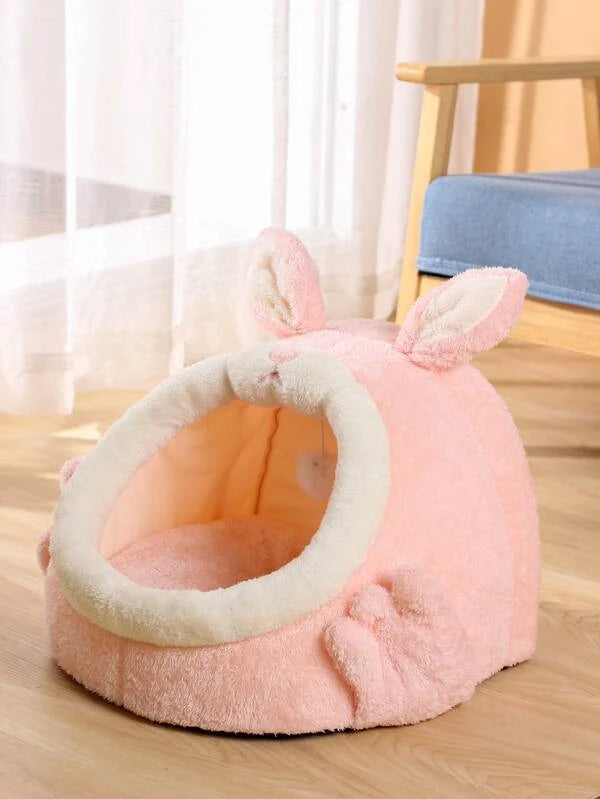 1db Rabbit Design Pet Bed (S - M) RÓZSASZÍN / SZÜRKE