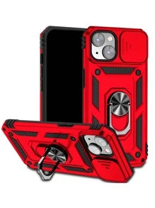 Slide Camera Cover Phone Case With Ring Holder