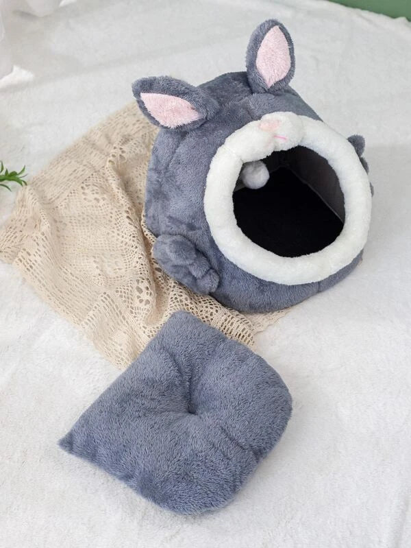 1db Rabbit Design Pet Bed (S - M) RÓZSASZÍN / SZÜRKE