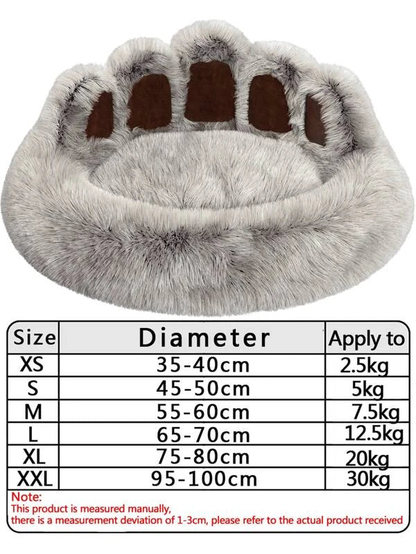 1 db plüss Paw Design kisállatágy (XS-XL) macskáknak vagy kutyáknak SZÜRKE/ RÓZSASZÍN/ BARNA