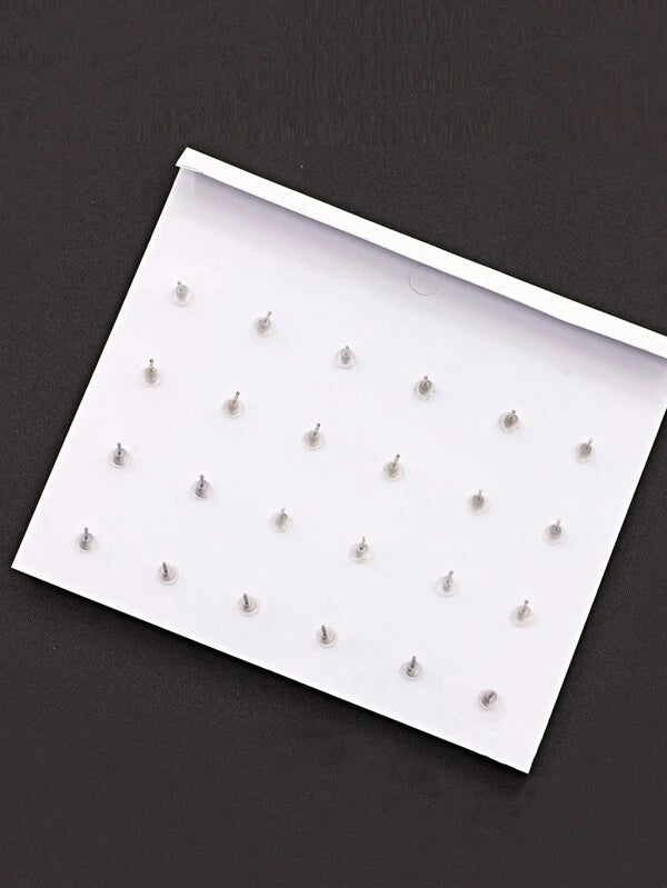 12pairs Faux Pearl & Rhinestone Earrings