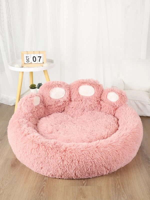 1pc Paw Design Pet Bed (S-XXL) PINK / GREY