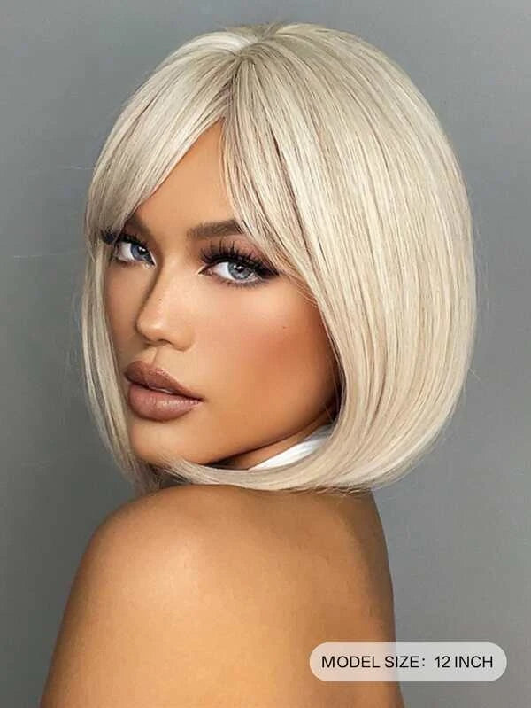 Short Straight Synthetic Wig With Bangs