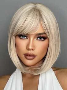 Short Straight Synthetic Wig With Bangs