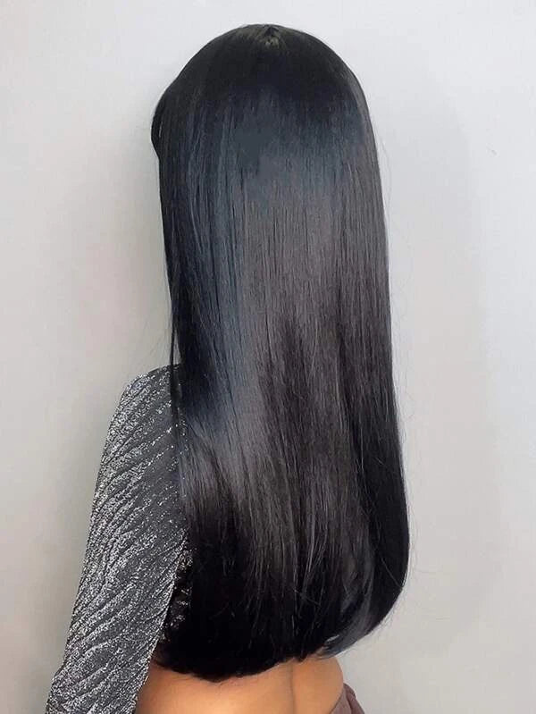 Natural Long Straight Synthetic Wig With Bangs