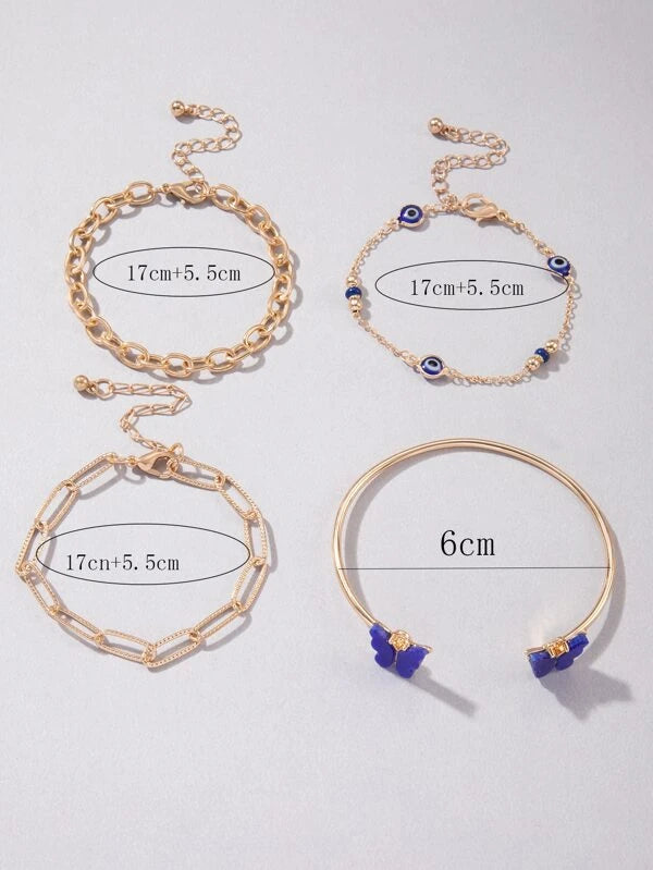 4pcs Butterfly Decor Bracelet