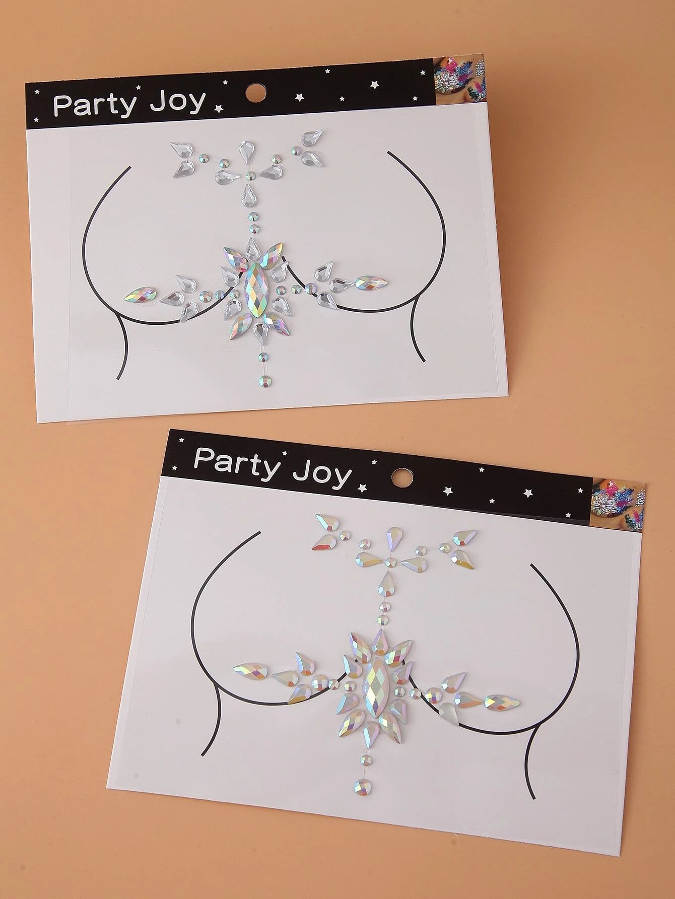 2sheets Luminous Rhinestone Chest Tattoo Sticker
