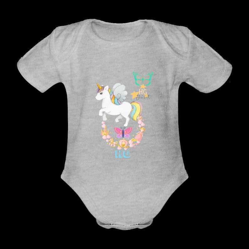 HG Organic Short-sleeved Baby Bodysuit (0-12 moths)