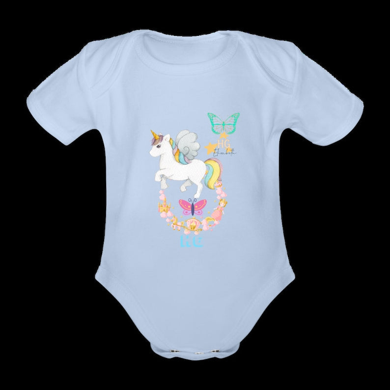 HG Organic Short-sleeved Baby Bodysuit (0-12 moths)