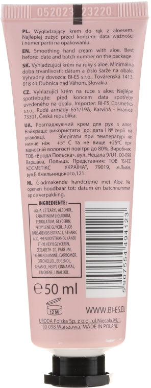 Bőrsimító kézkrém aloe vera kivonattal - Bi-es Smoothing Hand Cream With Aloe Vera Extract 50 ml