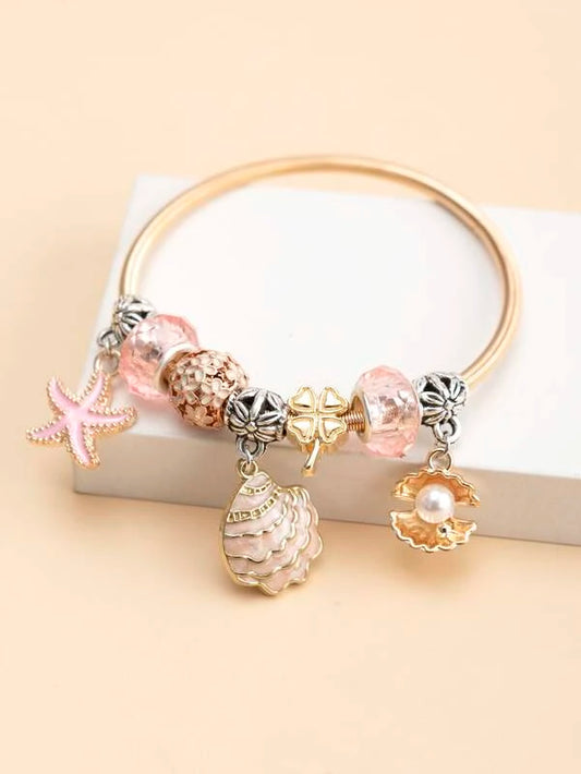 Conch & Starfish Charm Bracelet