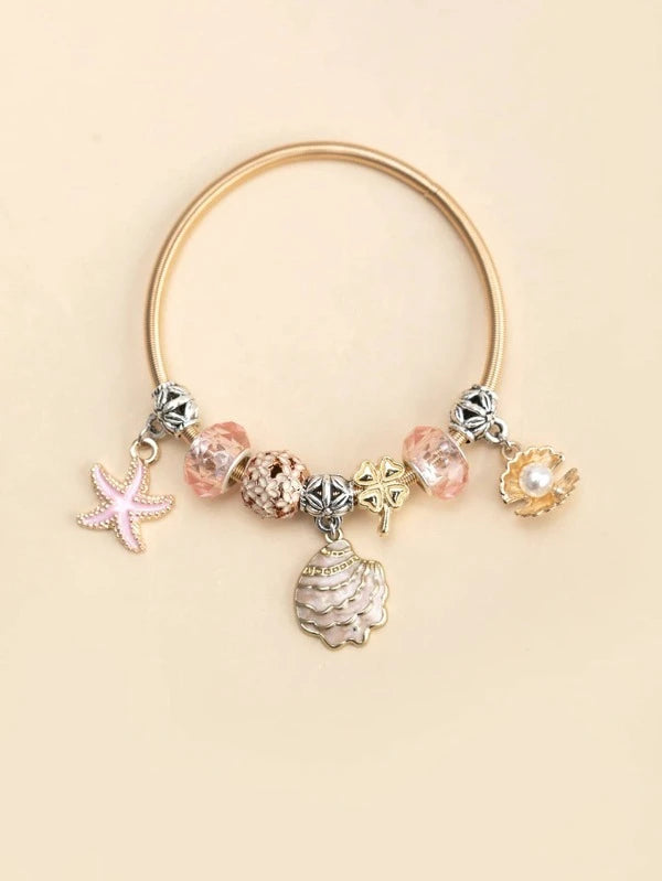 Conch & Starfish Charm Bracelet