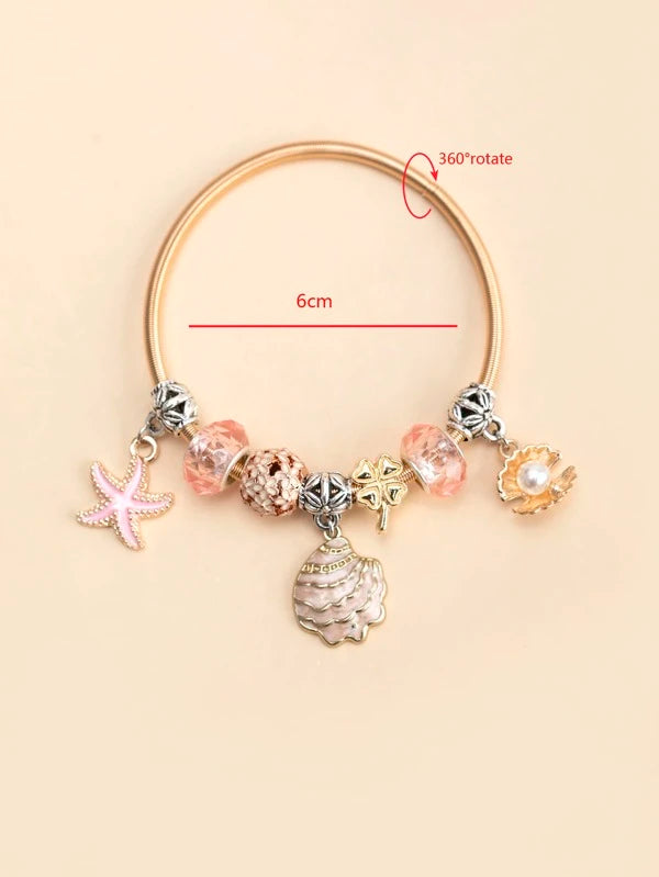 Conch & Starfish Charm Bracelet