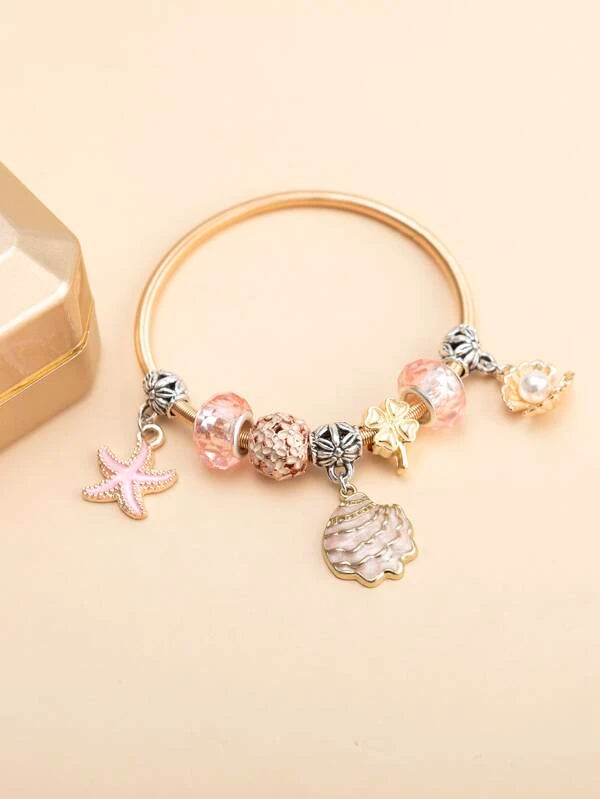 Conch & Starfish Charm Bracelet