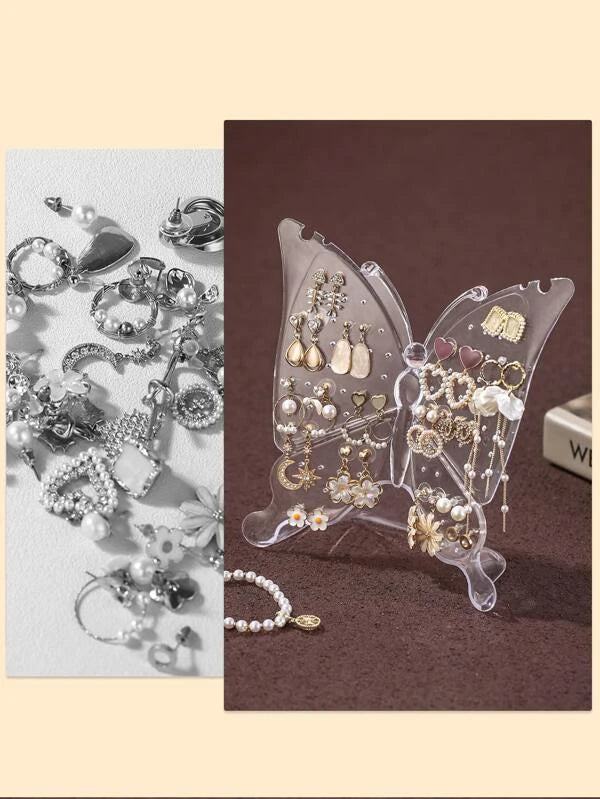 Jewelry Storage Rack, Clear Butterfly Shaped Jewelry Organizer Holder For Earring