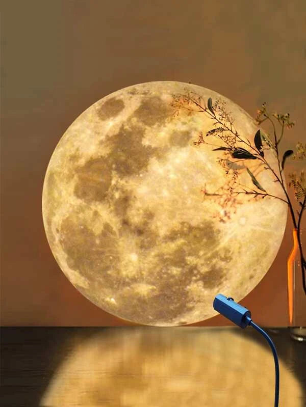 1pc USB Moon Pattern Projection Light, 2 Mode ABS Moon Decorative Light For Home Decor xds3