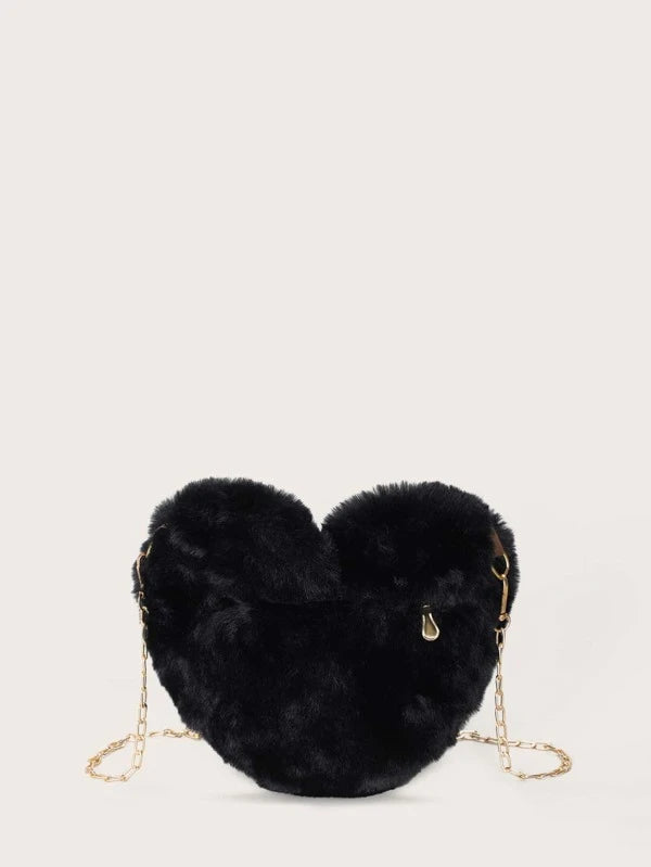 Fluffy Heart Design Novelty Bag