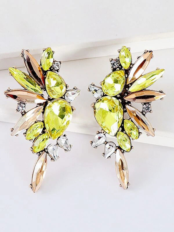 Rhinestone Decor Earrings qws1