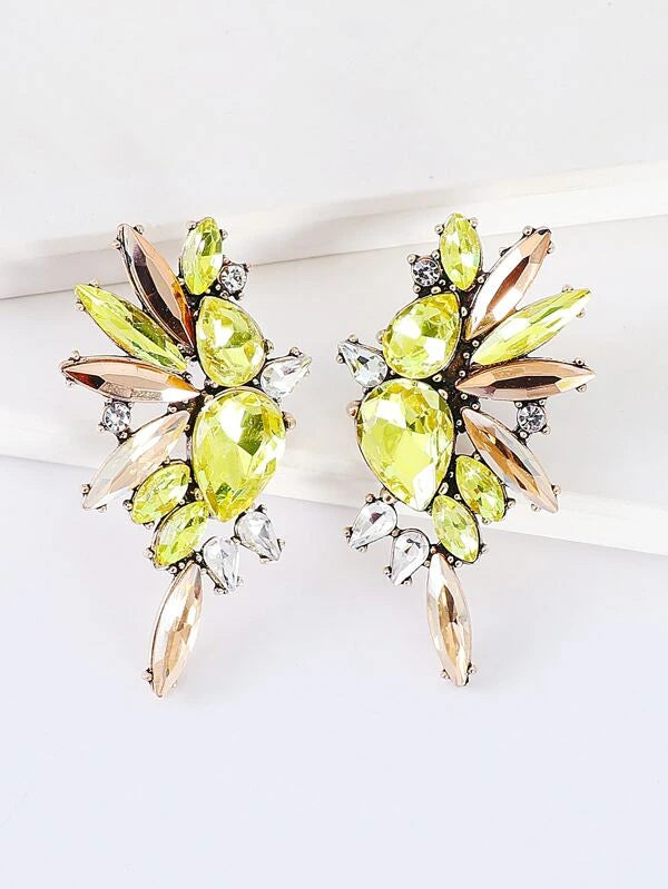 Rhinestone Decor Earrings qws1