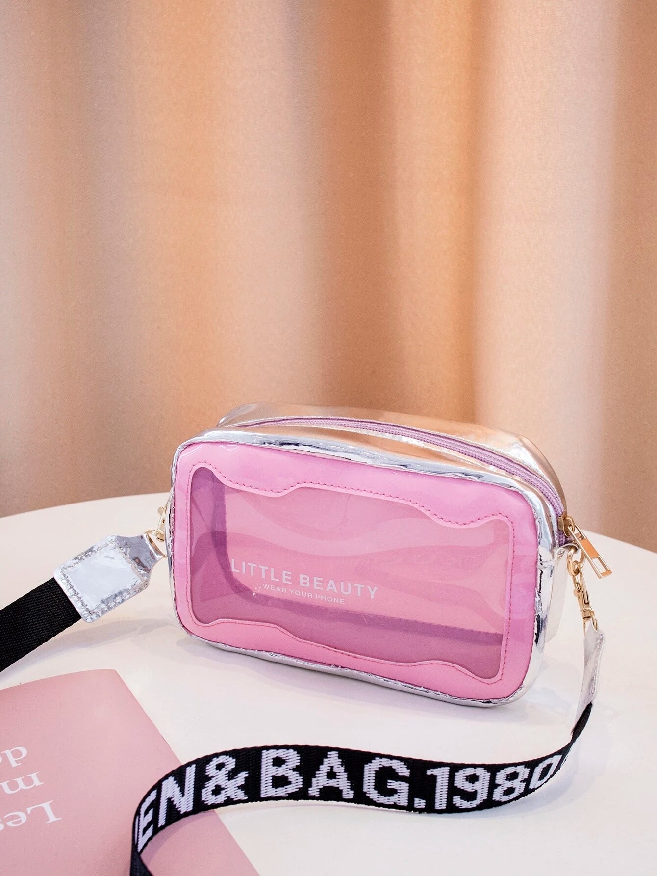 Mini Clear Letter Graphic Crossbody táska