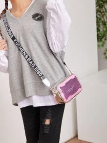Mini Clear Letter Graphic Crossbody táska