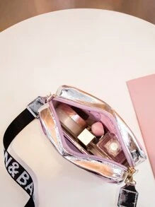 Mini Clear Letter Graphic Crossbody táska