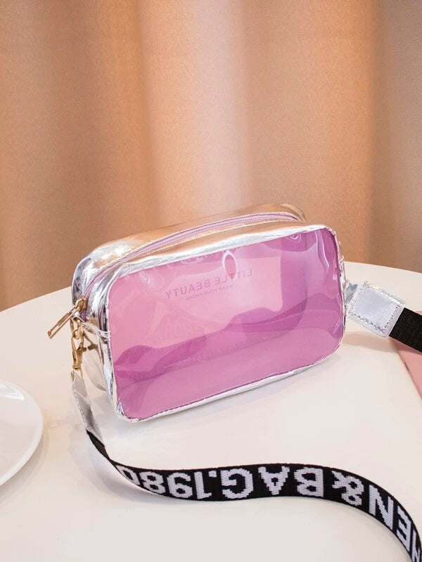 Mini Clear Letter Graphic Crossbody táska